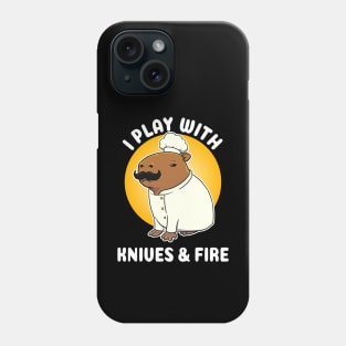 I play with knives and fire Capybara Chef Cartoon Phone Case