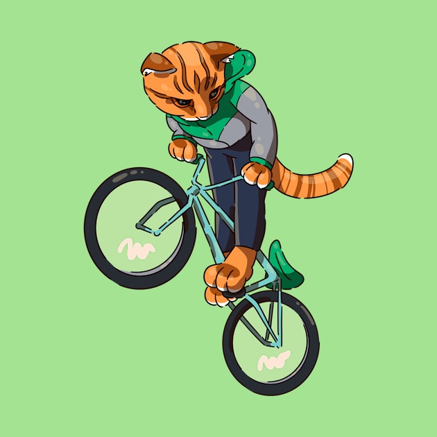 cat cyclist by Guyshulia