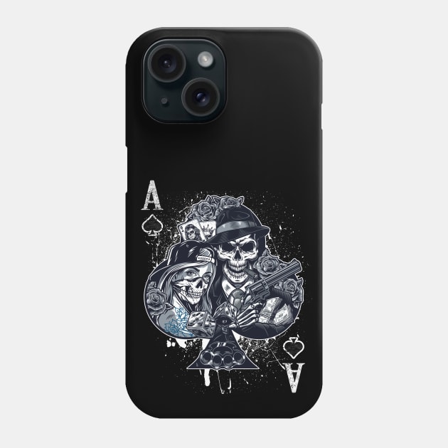 Ace Of Spades Gangsta Style Texas Holdem Poker Phone Case by printjobz