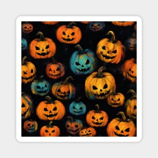 Pumpkin Heads Halloween pattern Magnet