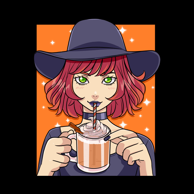 Pumpkin Spice Latte Witch Halloween Coffee Lover by Noseking