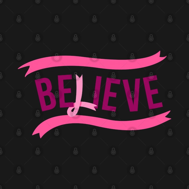 Believe Breast Cancer Ribon by gdimido