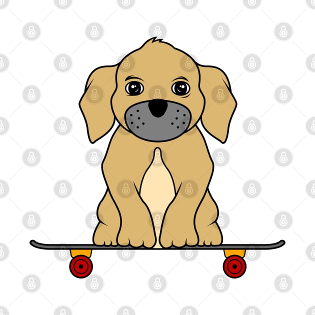 Dog as Skateboarder with Skateboard by Markus Schnabel