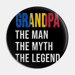 Grand Father Chadian Grandpa The Man The Myth The Legend - Gift for Chadian Dad With Roots From  Chad Pin