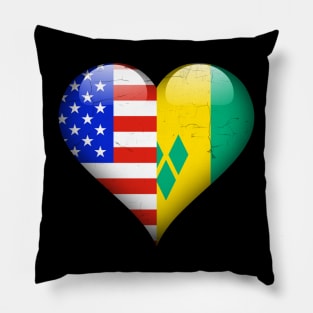 Half American Half Saint Vincentian - Gift for Saint Vincentian From St Vincent And The Grenadines Pillow