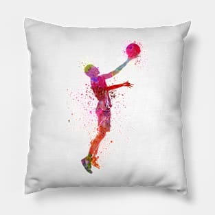 Basketball player in watercolor Pillow