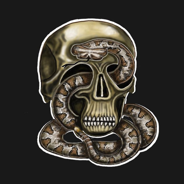 Skull With Rattlesnake by david93950