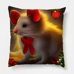 Cute little christmas mouse Pillow