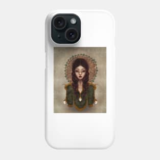 Fairy Girl Warrior of the Falling Leaf In Battle Amrmour and gold halo Phone Case