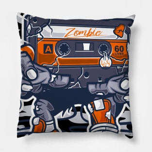 Zombie tape cassette Pillow