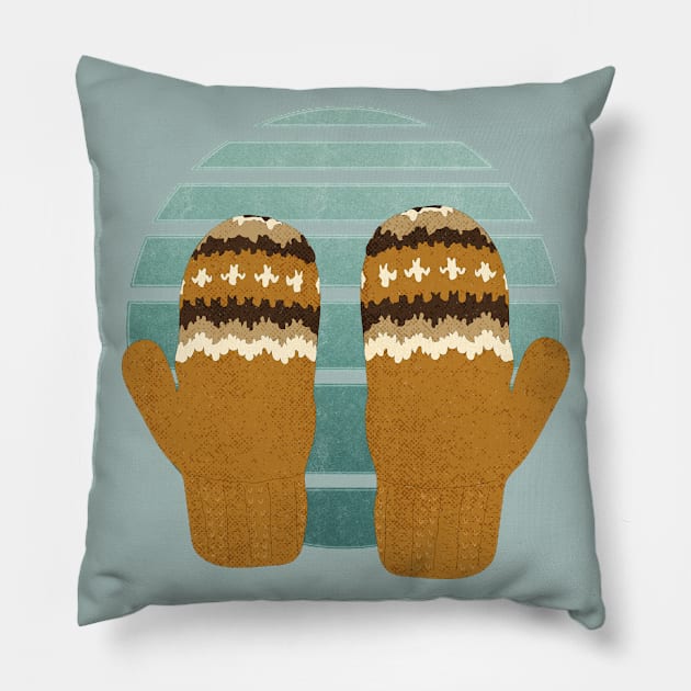 Bernie's Wool Mittens Pillow by Little Birds