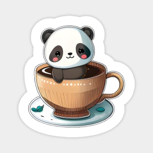 Cute panda taking a bath in a cup Magnet