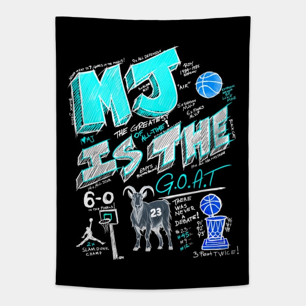 MJ 23 - THE GOAT Tapestry by Buff Geeks Art