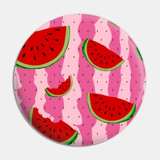 Watermelons with a Pink Background Pin