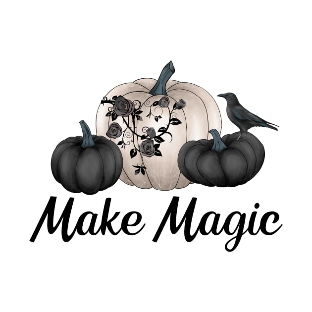 Raven Black Pumpkins Make Magic Halloween Gothic Wicca Pagan Gifts by InnerMagic