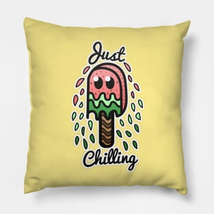 Just Chilling Watermelon Ghost Ice Lolly Pillow