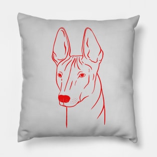 Xoloitzcuintli (Light Gray and Red) Pillow