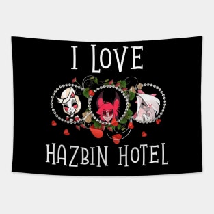 Vaggie , Charlie And Alastor - I Love Hazbin Hotel Tapestry