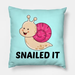 Snailed It - Snail Pun Pillow