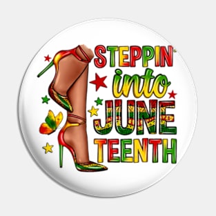 Afro Woman High Heels Black Girl Stepping Into Juneteenth Black Women Pin