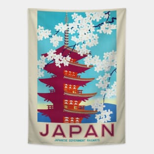 Japan Vintage Travel Poster 1930s Tapestry