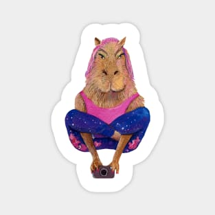 Capybara yoga Magnet