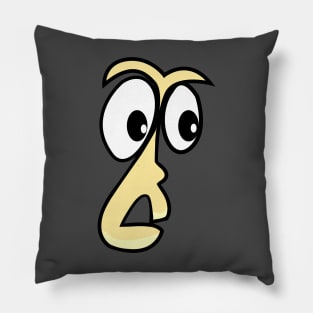 Shocked Funny Face Cartoon Emoji Pillow