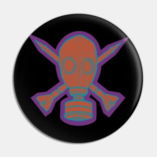 Gas Mask & Crossed Missiles Pin