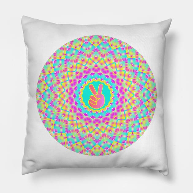 PEACE Sign Hand Pink Pillow by SartorisArt1