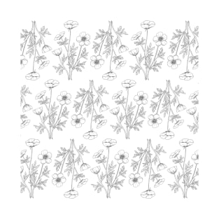 Buttercups Line Art Pattern T-Shirt