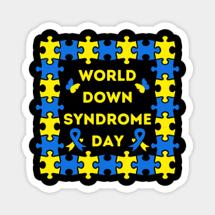 World Down Syndrome Day Yellow & Blue Magnet