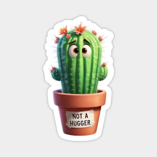 Not a Hugger Cactus Magnet