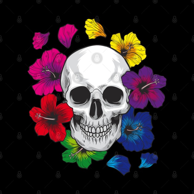 Skull with flowers by MandyDesigns