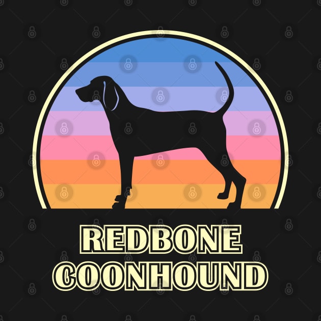 Redbone Coonhound Vintage Sunset Dog by millersye