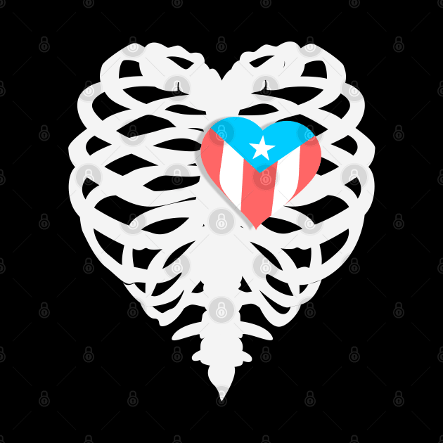 Puerto Rico Flag Heart X-Ray by bydarling