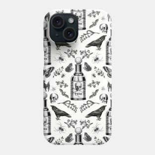 Poison Bottle - Vintage Skull Witch Halloween Illustration Victorian Era Ephemera Phone Case