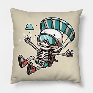 Funny skeleton Skydiving Pillow