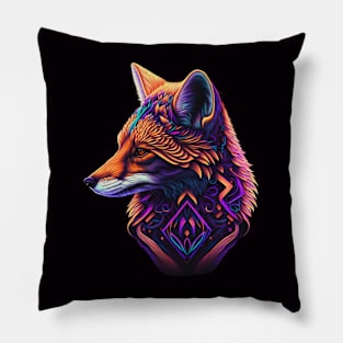 Foxy retrowave fox Pillow