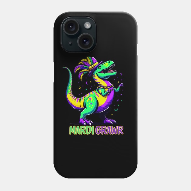 Mardi Gras dinosaur lover Phone Case by Figurely creative