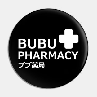 Bubu Pharmacy  3 ブブ薬局 「ブブパマーチ」with crew in the back (only for t-shit) genshin impact fan memes paody In japanese and English white merch gift Pin