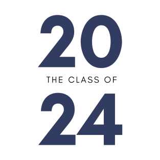 Class Of 2024. Simple Typography 2024 Design for Class Of/ Senior/ Graduation. Navy T-Shirt