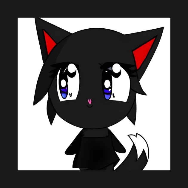 Anime Kawaii Black Cat by withdiamonds