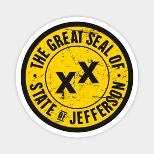 State Of Jefferson | Distressed Golden Seal Magnet