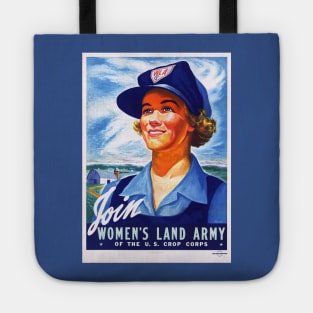 Restored Reproduction of World War II Women's Land Army Recruitment Print Tote