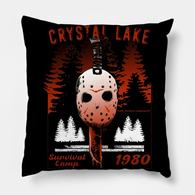 CRYSTAL LAKE SURVIVAL CAMP Pillow by LittleBastard