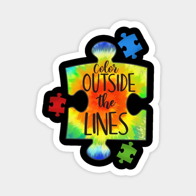 autism multicolor puzzle Magnet by Mstudio