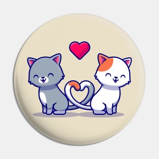 Couple Of Cat Cartoon Pin