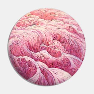 Pink Japanese waves Pin