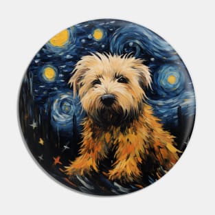 Puli puppy Painted in The Starry Night style Pin