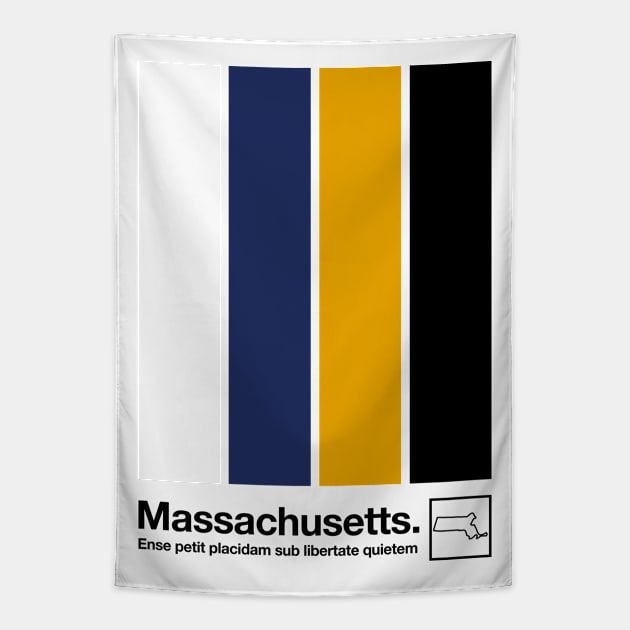 Massachusetts // Original Minimalist Artwork Poster Design Tapestry by DankFutura